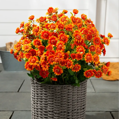 🏆 50K+ SOLD! 💥Last Day Each - Artificial Outdoor Sunset Mums Flowers -  Waterproof, Windproof